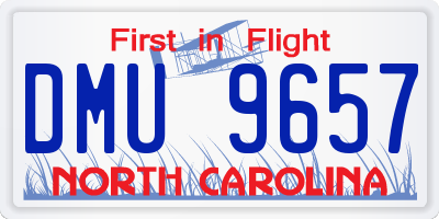 NC license plate DMU9657