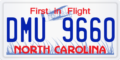NC license plate DMU9660