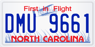 NC license plate DMU9661
