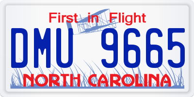 NC license plate DMU9665