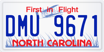 NC license plate DMU9671