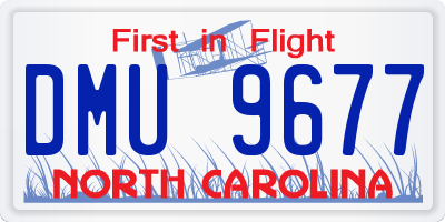 NC license plate DMU9677