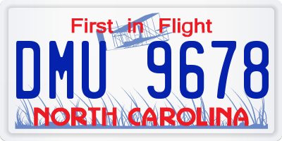 NC license plate DMU9678
