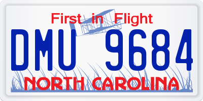 NC license plate DMU9684