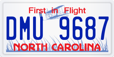NC license plate DMU9687