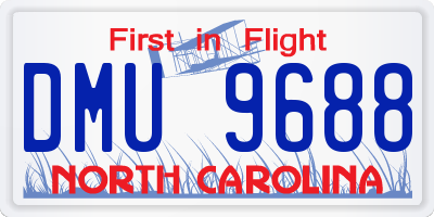 NC license plate DMU9688