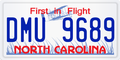 NC license plate DMU9689