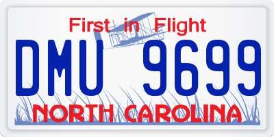 NC license plate DMU9699