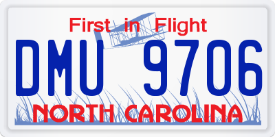 NC license plate DMU9706