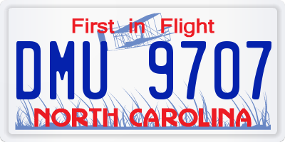 NC license plate DMU9707