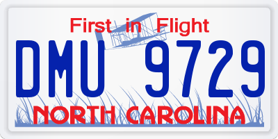 NC license plate DMU9729