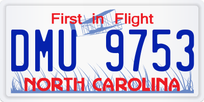 NC license plate DMU9753