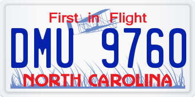 NC license plate DMU9760