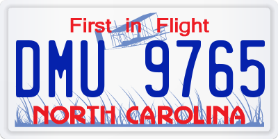 NC license plate DMU9765