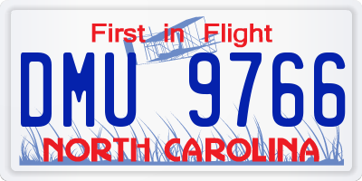 NC license plate DMU9766
