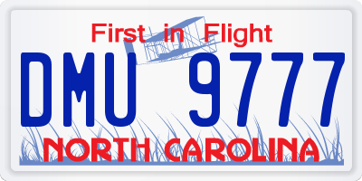 NC license plate DMU9777