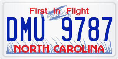 NC license plate DMU9787