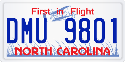 NC license plate DMU9801
