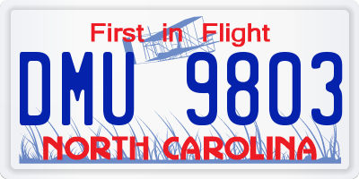 NC license plate DMU9803