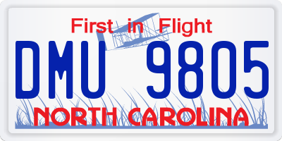 NC license plate DMU9805