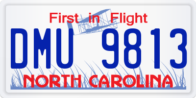 NC license plate DMU9813
