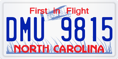 NC license plate DMU9815