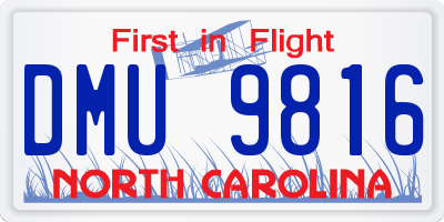NC license plate DMU9816