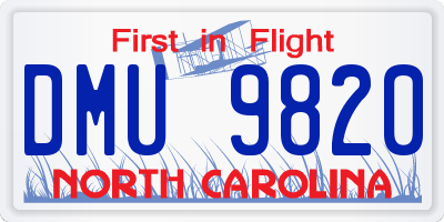 NC license plate DMU9820