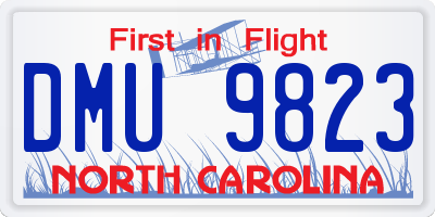 NC license plate DMU9823