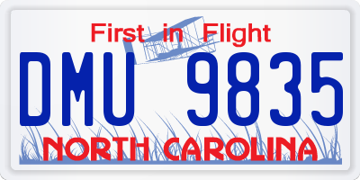 NC license plate DMU9835