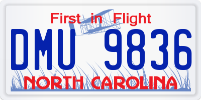 NC license plate DMU9836