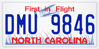 NC license plate DMU9846