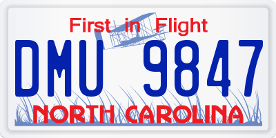 NC license plate DMU9847