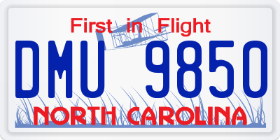 NC license plate DMU9850