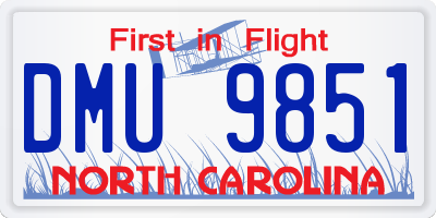 NC license plate DMU9851
