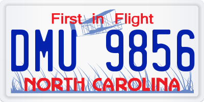 NC license plate DMU9856