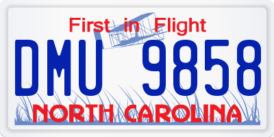 NC license plate DMU9858