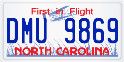 NC license plate DMU9869