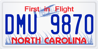NC license plate DMU9870