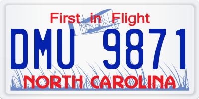 NC license plate DMU9871