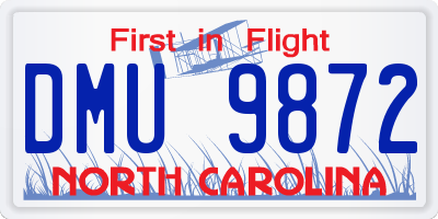 NC license plate DMU9872