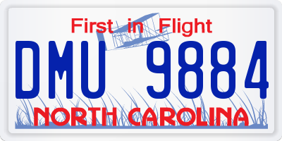 NC license plate DMU9884