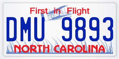 NC license plate DMU9893