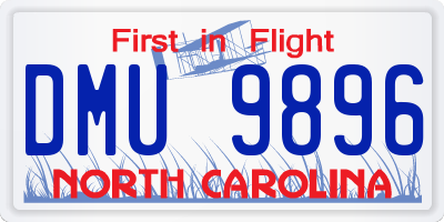 NC license plate DMU9896