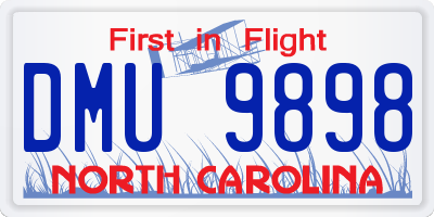 NC license plate DMU9898