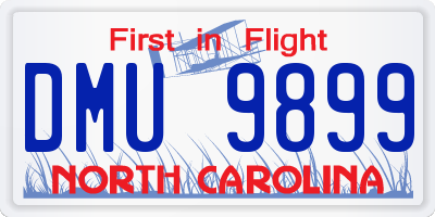 NC license plate DMU9899