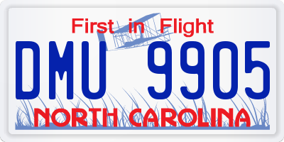 NC license plate DMU9905