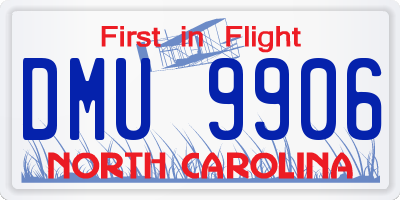 NC license plate DMU9906