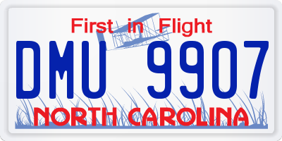 NC license plate DMU9907