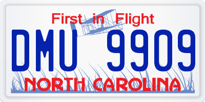 NC license plate DMU9909